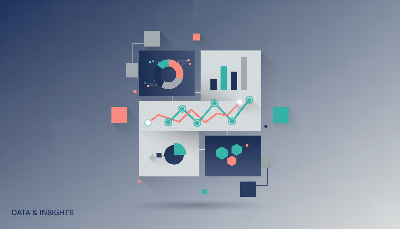 Modern infographic design service illustration with charts and icons.
