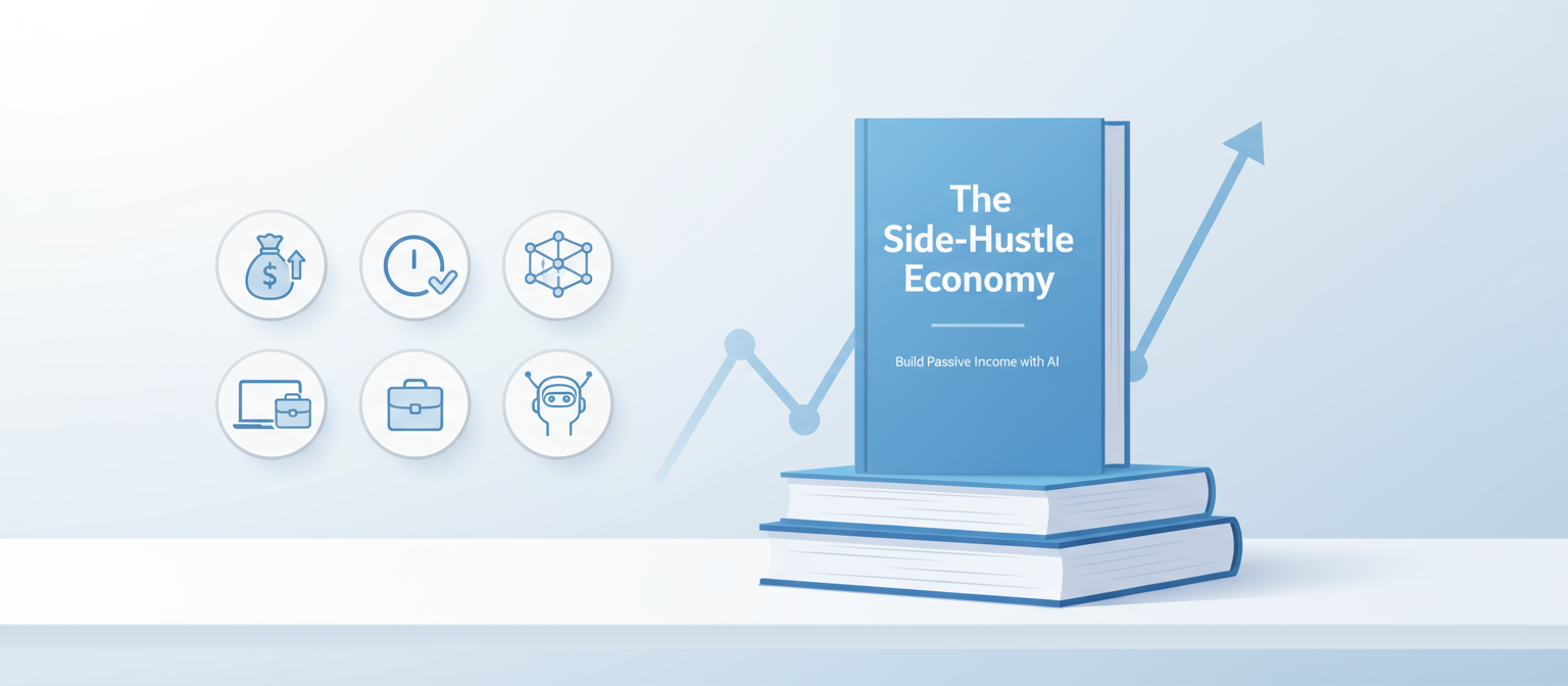Ebook cover for The Side-Hustle Economy illustrating a side hustle guide for passive income.
